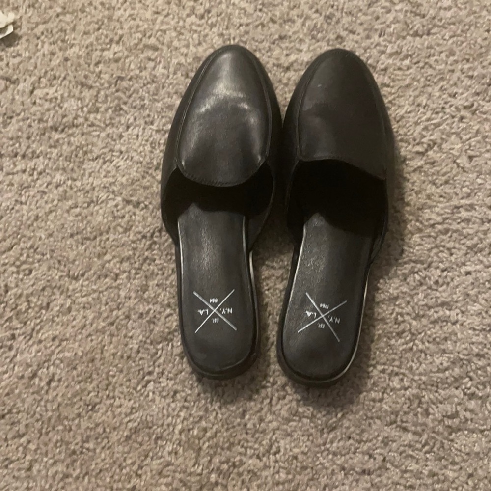 Black slip on flats